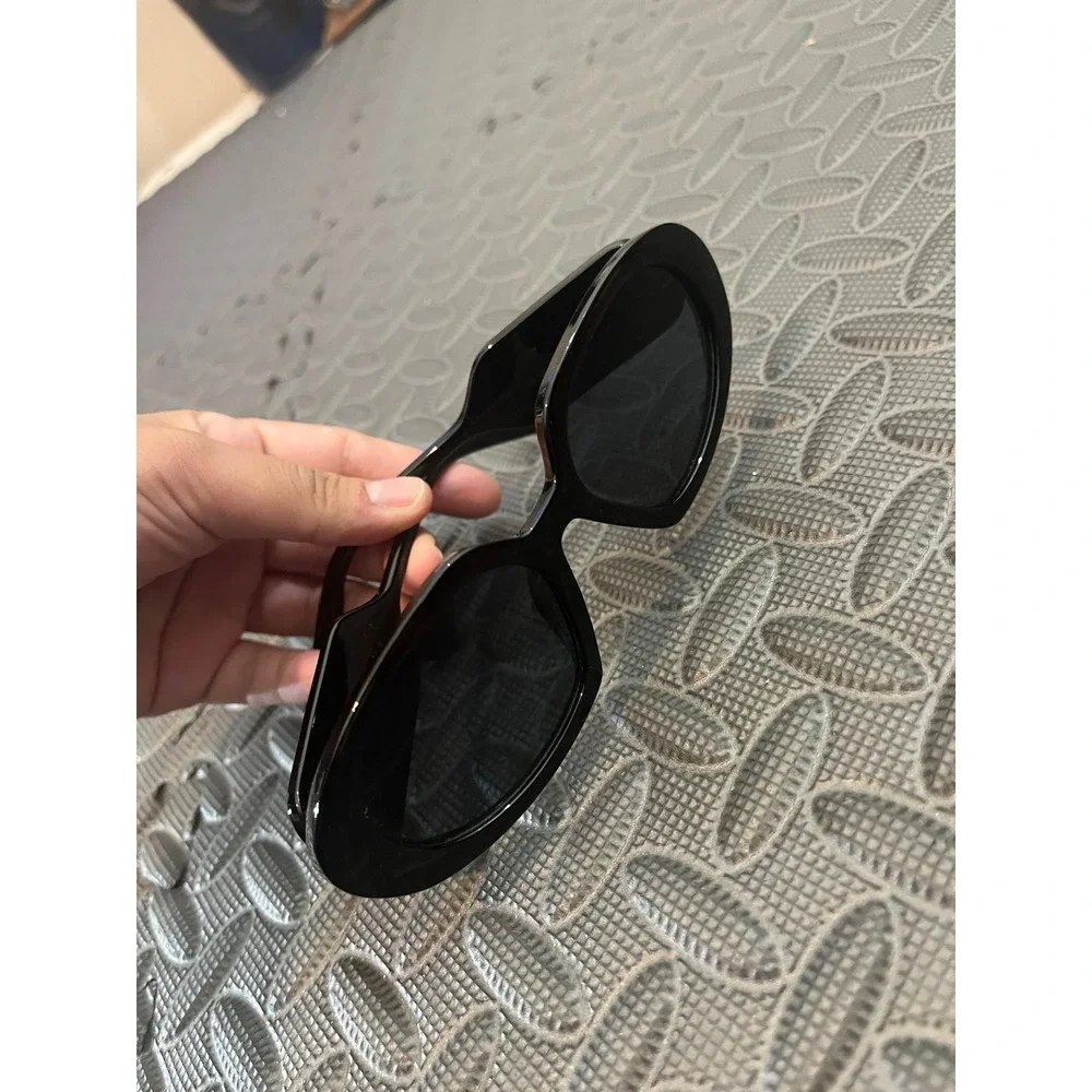 Free People Sunglasses Womens OS Black Chunky Oval Retro Mod Style 90s Y2K